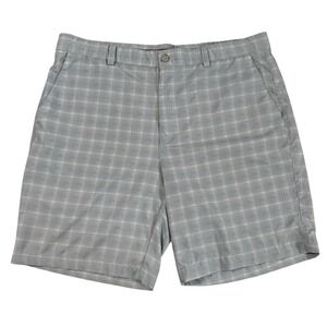 PGA Tour Golf Shorts Men's 38 Gray White Plaid Moisture Wicking‎ Performance